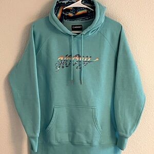 Hooey Teal Pullover Hoodie with Multicolor Logo